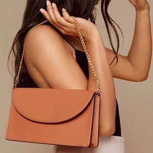 Cuyana Tan Shoulder Bag with Gold Chain Like New EUC